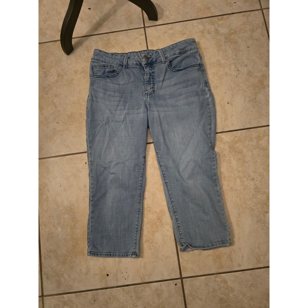 Riders by Lee Womens Mid Rise Capri Jeans Light Wash Denim Size 10M